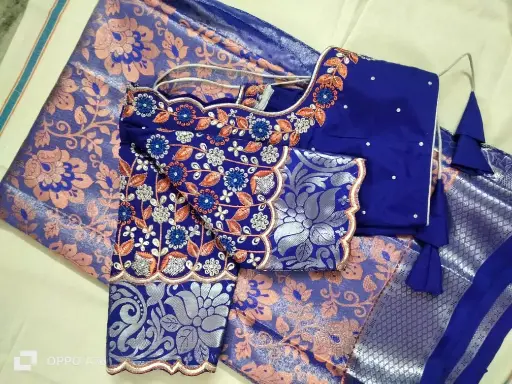 Flower embroidery work